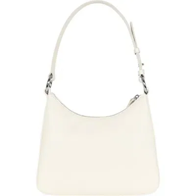 Hyer Goods Upcycled Leather Medium Shoulder Bag In White