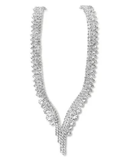 Hzmer Jewelry Crystal-embellished Necklace In Silver