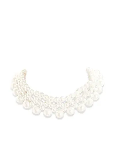 Hzmer Jewelry Faux-pearl Necklace In Weiss