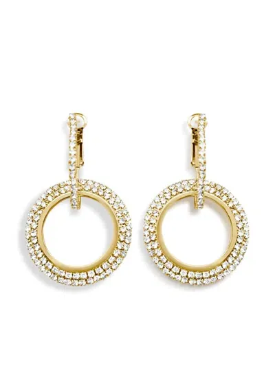 Hzmer Jewelry Rhinestone-embellished Earrings In Gold