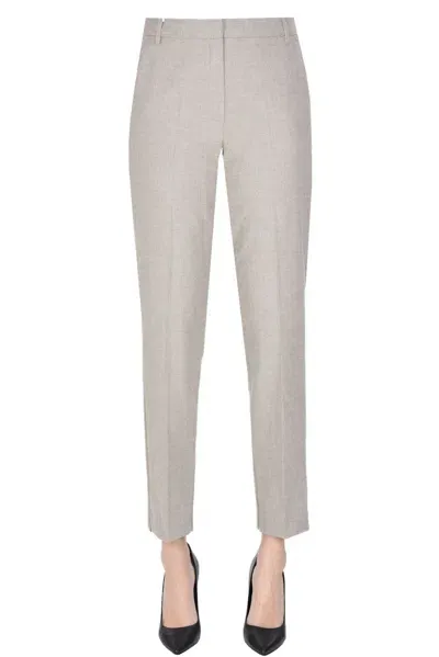 Iblues Melange Trousers In Dove-grey