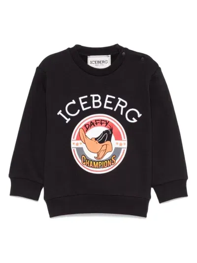 Iceberg Babies' Cartoon-print Sweatshirt In Black