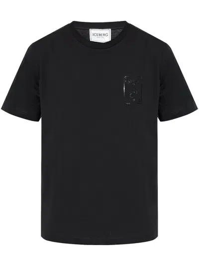 Iceberg Embroidered-logo T-shirt In Black