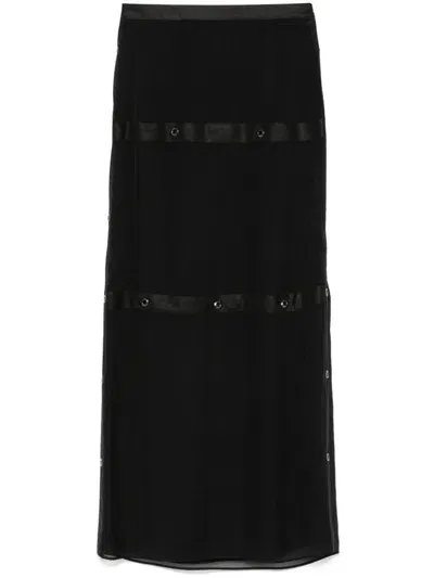 Iceberg Eyelet-embellished Maxi Dress In Black