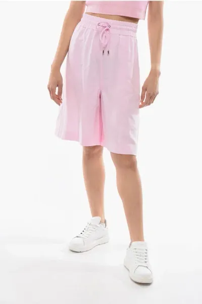 Iceberg High-waisted Wide-leg Shorts In Pink