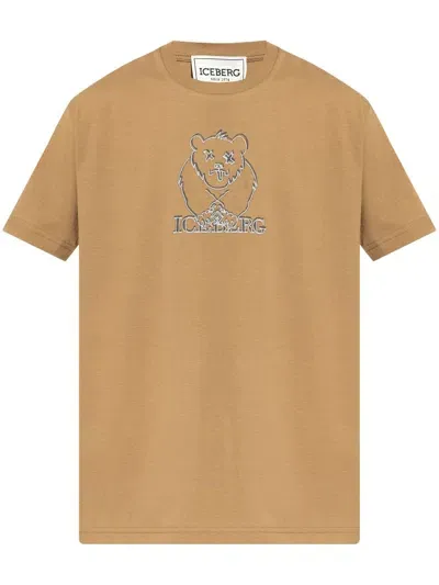 Iceberg Logo-embroidered Cotton T-shirt In 中性色