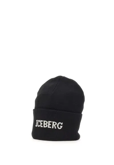 Iceberg Logo Intarsia Turn In Black