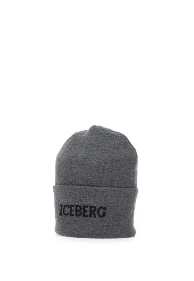 Iceberg Logo Intarsia Turn In Gray