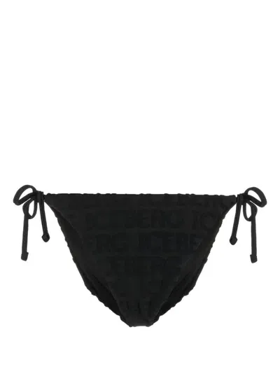 Iceberg Logo-jacquard Bikini Bottoms In Black