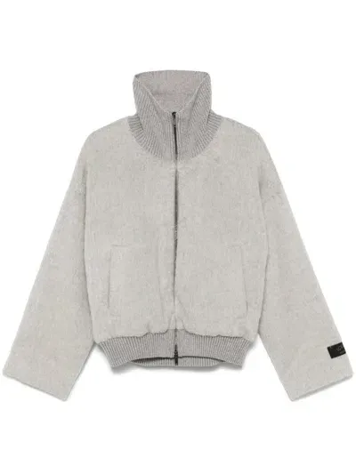 Iceberg Logo-patch Bomber Jacket In Grey