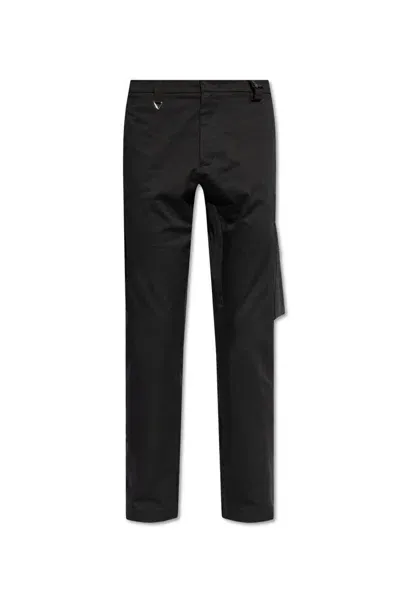 Iceberg Logo Patch Straight Leg Pants In Black