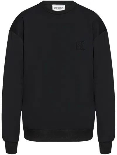 Iceberg Logo-patch Sweatshirt In Black