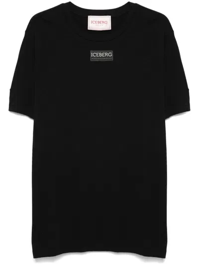 Iceberg Logo-patch T-shirt In Black