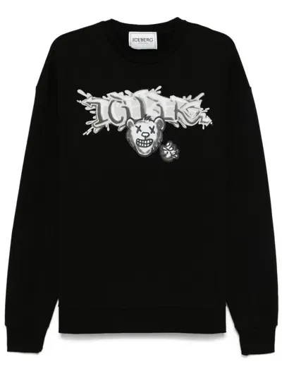 Iceberg Logo-print Sweatshirt In Black