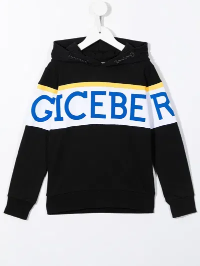 Iceberg Kids' Logo-printed Hoodie In Black