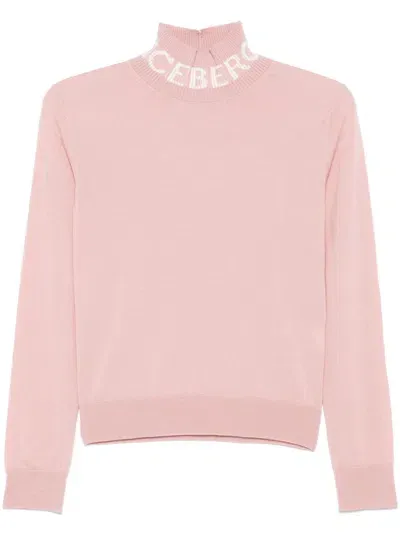 Iceberg Mock-neck Sweater In Pink