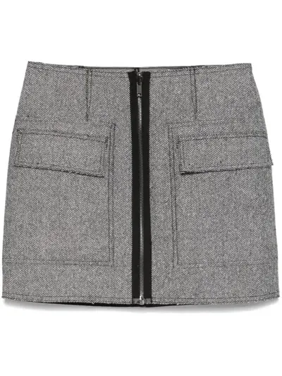 Iceberg Reversible Mini Skirt In Black