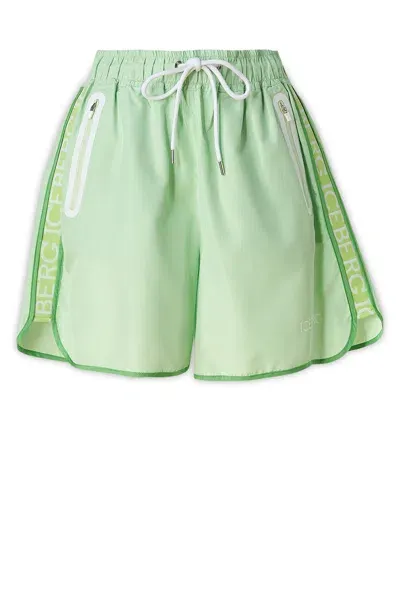 Iceberg Logo Detailed Drawstring Shorts In Green