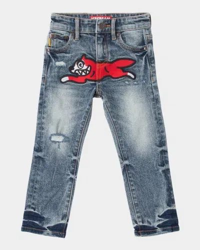 Icecream Kids' Boy's Combination Embroidered Lightwash Jeans In Starburst