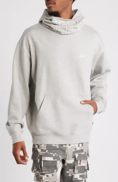 Icecream Covert Cotton Graphic Hoodie In Heather Grey