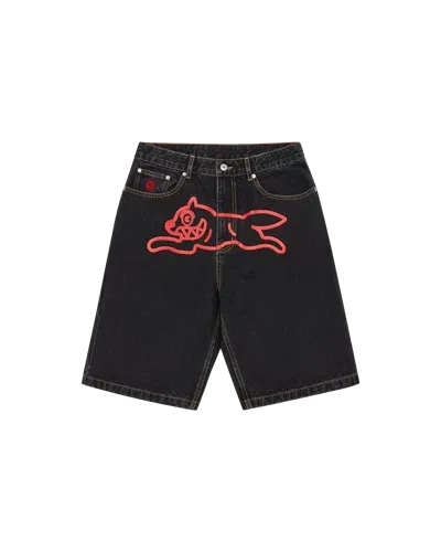 Icecream Europe Kids' Running Dog Denim Shorts In Black