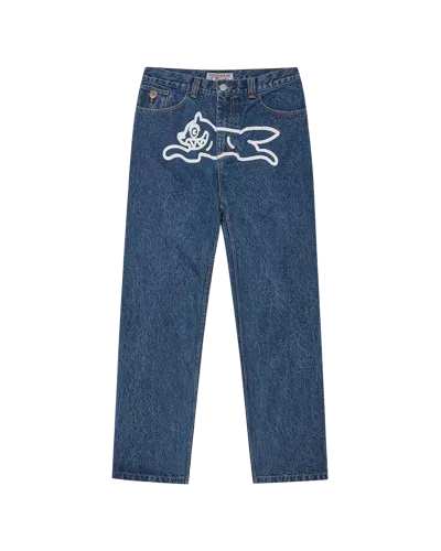 Icecream Europe Kids' Running Dog Double Scoop Denim Pant In Mid Wash Blue