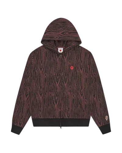 Icecream Europe Kids' Woodgrain Zip Through Hood In Brown