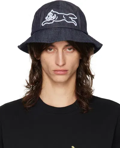 Icecream Indigo Running Dog Denim Bucket Hat In Rinse Wash Denim