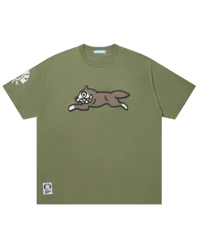 Icecream Japan Kids' Cotton T-shirt Running Dog In Pistachio