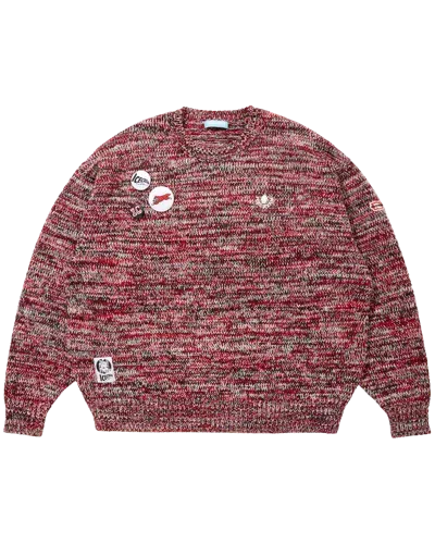 Icecream Japan Kids' Mix Sweater With Badge In Black/red/white