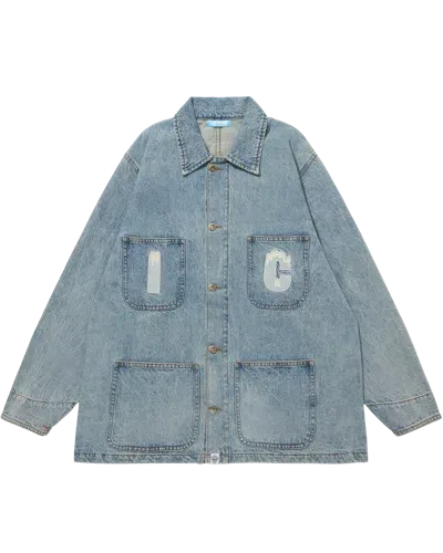 Icecream Japan Kids' Washed Denim Jacket In Blue