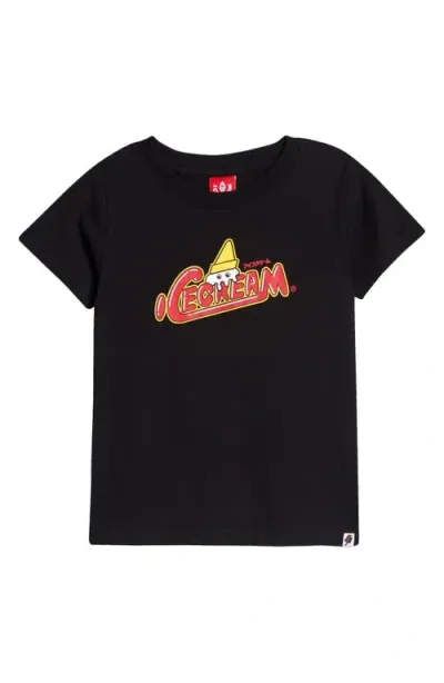 Icecream Kids' Icedream Cotton Graphic T-shirt In Black