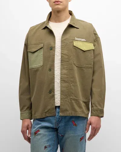 Icecream Men's Cord Multi-patch Jacket In Fern