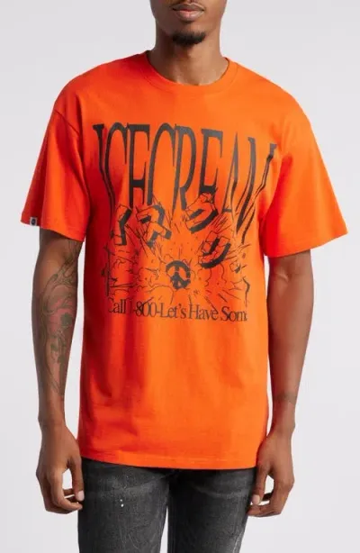 Icecream Smile Logo Graphic T-shirt In Spicy Orange