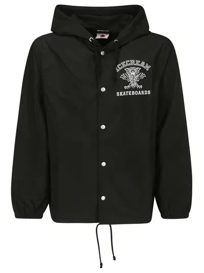 Icecream Tiger Hooded Coach Jacket In Black