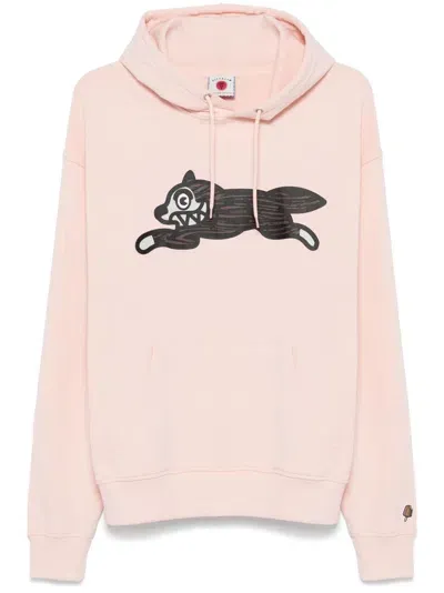 Icecream Woodgrain Running Dog Popover Hoodie In Pink