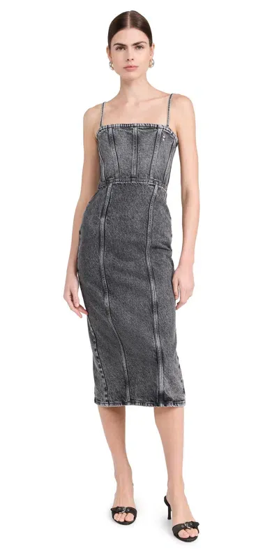 Icon Denim La Jane Slim Midi Dress Grey