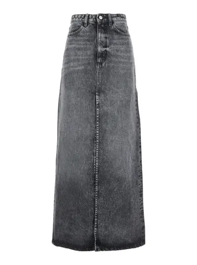 Icon Denim Long Skirt - High Rise In Blue