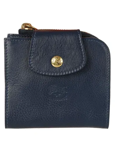 Il Bisonte Acero Medium Wallet In Blue