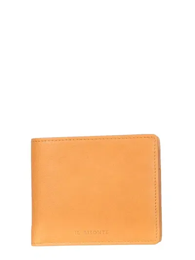 Il Bisonte Leather Bifold Wallet In Beige