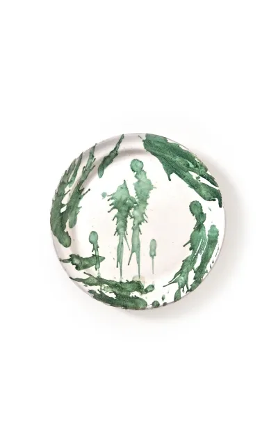 Il Buco Vita Montegranaro Splatterware Side Plate In Green