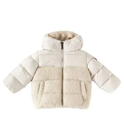 Il Gufo Baby Bouclé Down Jacket In Beige