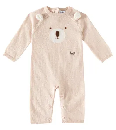 Il Gufo Baby Embroidered Virgin Wool Onesie In Pink