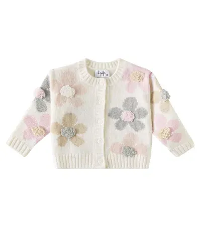 Il Gufo Baby Floral Virgin Wool Cardigan In Multicoloured