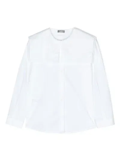 Il Gufo Bib-collar Shirt In Weiss