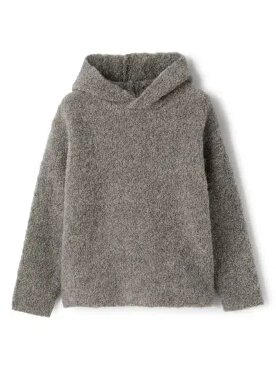 Il Gufo Kids' Brushed-finish Hoodie In Grey