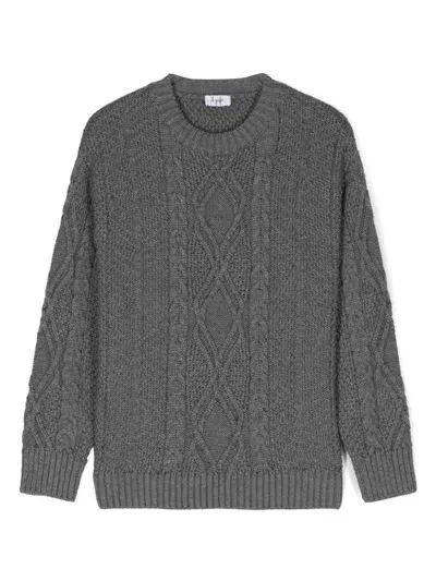 Il Gufo Kids' Cable-knit Sweater In Grey