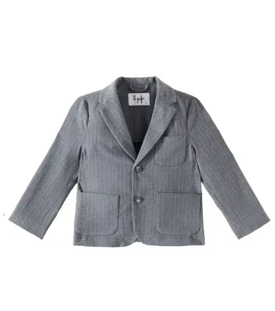 Il Gufo Kids' Chalk Stripe Blazer In Grey