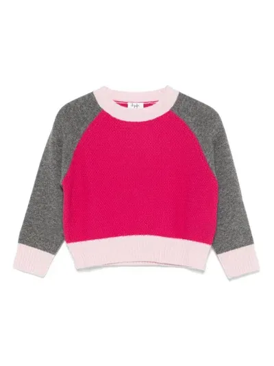 Il Gufo Kids' Colourblock Sweater In Pink