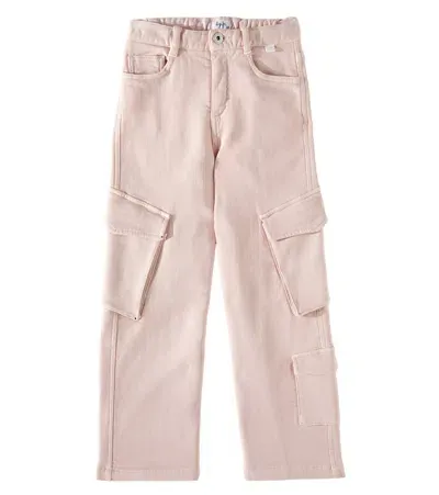 Il Gufo Kids' Cotton-blend Cargo Pants In Pink